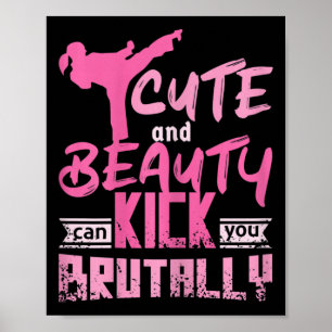 Womens Cute And Beauty Karate Kickboxing Girl  Poster
