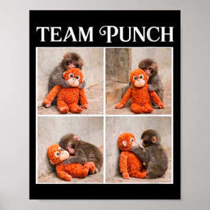 Women's cute baby monkey team punch poster