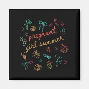Womens Cute Beach Pregnancy Announcement Pregnant Magnet