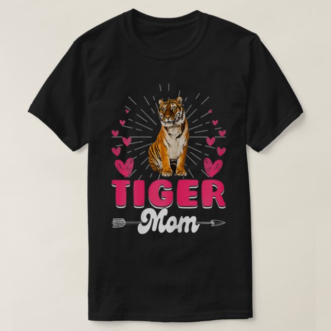 Womens Cute Best Tiger Mom Mama Family Mother's Da T-Shirt (Design Front)