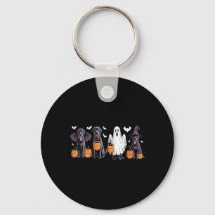 Womens Cute Black Labrador Dog Halloween Pumpkin Keychain