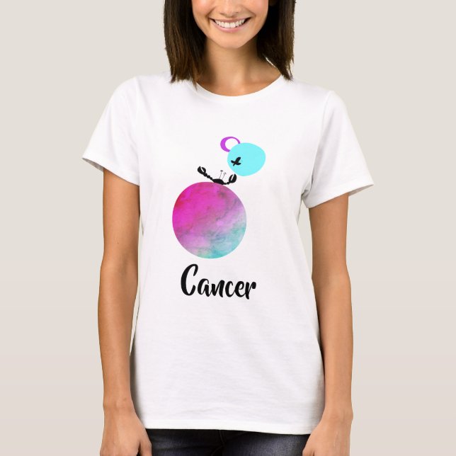 *~* Women's Cute Cancer Zodiac Silly Funny T-Shirt (Front)