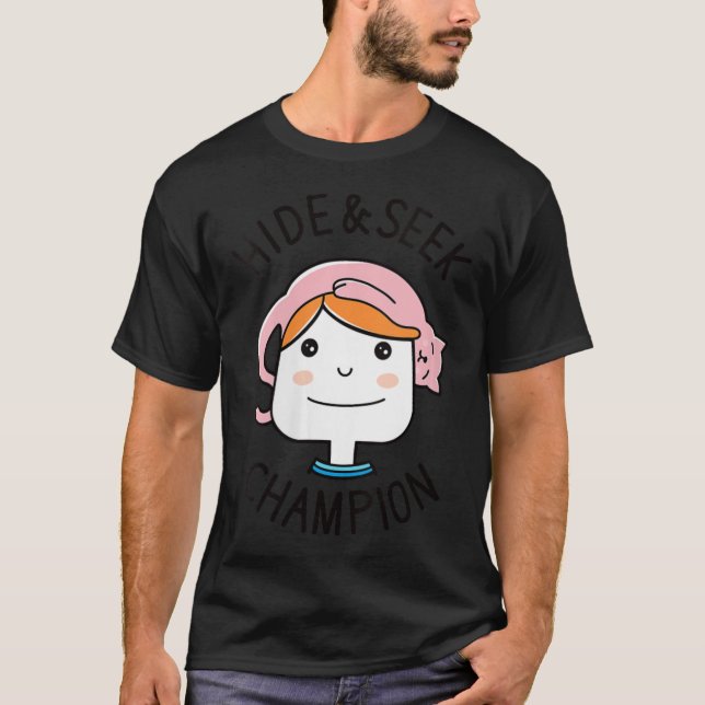 Womens Cute Cat Funny Hide And Seek Champion Kitty T-Shirt (Front)