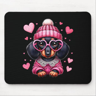 Women's Cute Dachshund Valentines Heart Dog Lover  Mouse Pad