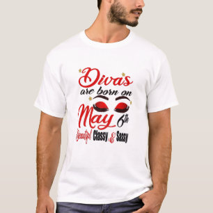 Womens Cute Divas Are Born On May 6Th Taurus Birth T-Shirt
