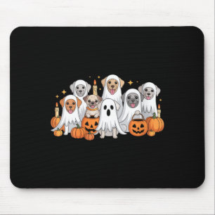 Womens Cute Dog Dressed As Ghost Funny Dog Mouse Pad