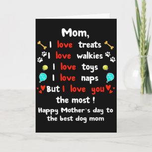 Womens cute dog mom mothers day, happy mothers day card