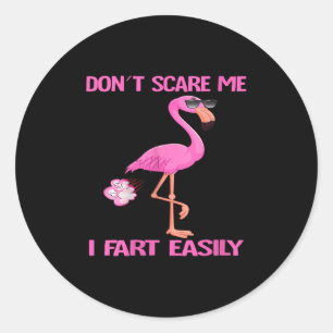 Womens Cute Don't E Me I Fart Easy Fart Joke Flami Classic Round Sticker