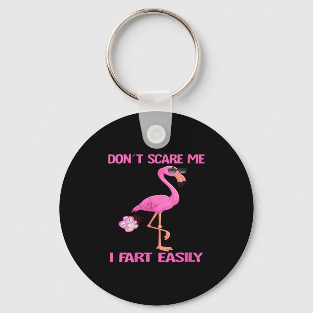 Womens Cute Don't E Me I Fart Easy Fart Joke Flami Keychain (Front)
