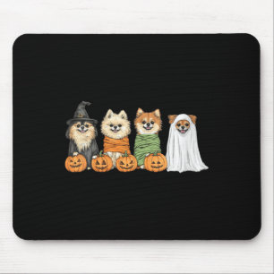 Womens Cute Fall Pomeranian Dog Owner Halloween Mouse Pad