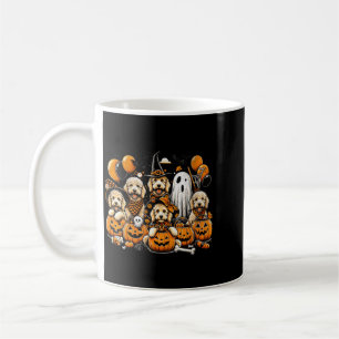 Womens Cute Ghost And Witch Goldendoodle Halloween Coffee Mug
