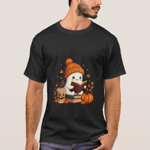 Womens Cute Ghost Reading Book Lovers Halloween Gh T-Shirt