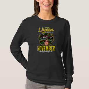 Womens Cute Girls Women Queen Was Born In November T-Shirt