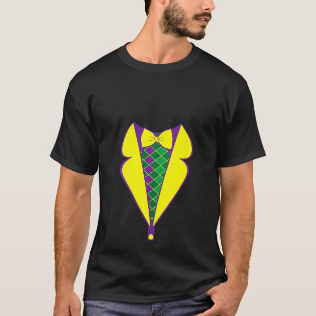 Womens Cute Gras Costume Tuxedo Inspired Tees (Front)