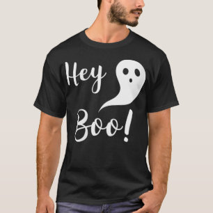 Womens Cute Halloween Hey Boo VNeck T-Shirt