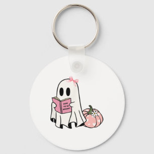 Womens Cute Halloween How To Be Spooky Ghost Pumpk Keychain