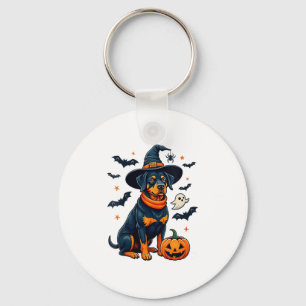 Womens Cute Halloween Rottweiler Dog V-neck _1 Keychain