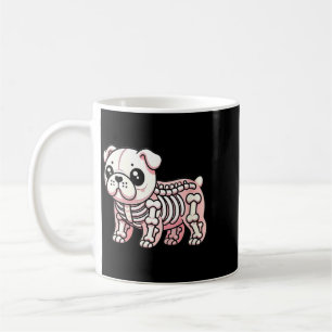 Womens Cute Kawaii English Bulldog Dog Skeleton Coffee Mug