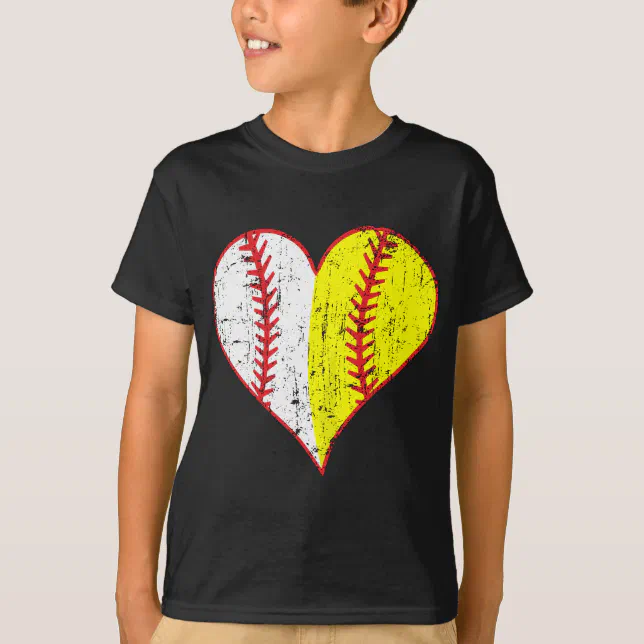 Womens Cute Love Baseball Fast Pitch Softball Hear TShirt Zazzle
