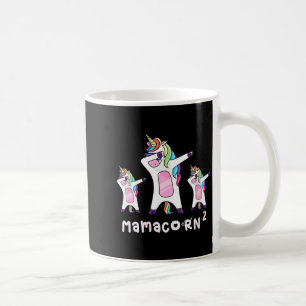 Womens cute mamacorn unicorn mom mother of 2 twins coffee mug