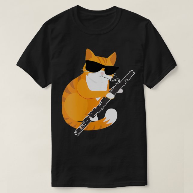 Womens Cute Music Cat Sunglasses Musical Instrumen T-Shirt (Design Front)