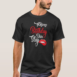 Womens Cute Pisces Queen February March Girl Birth T-Shirt
