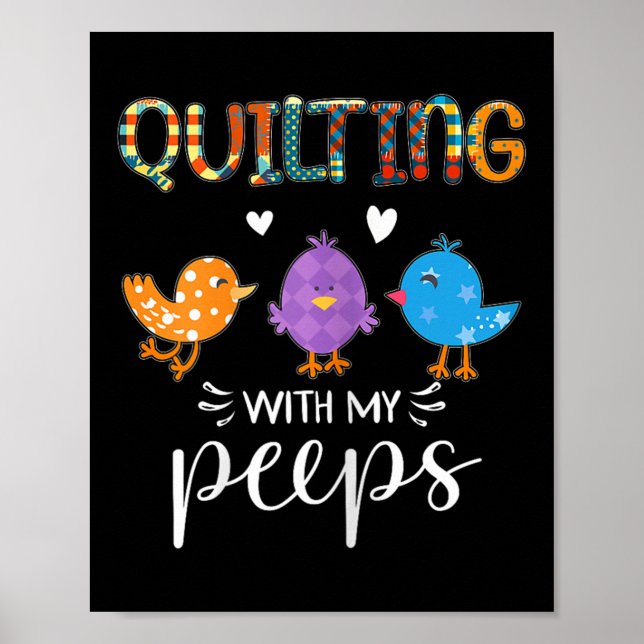 Womens Cute Quilting With My , Quilters  Poster (Front)