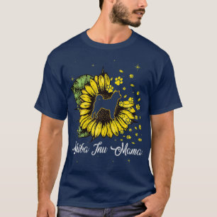 Womens Cute Shiba Inu Mama Sunflower Dog Mom Mothe T-Shirt