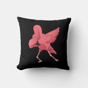Womens Dabbing Flamingo Bird Cute Flamingo Pink Throw Pillow