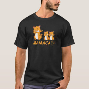 Womens Dabbing Mamacat Cat Mom of Twins T-Shirt