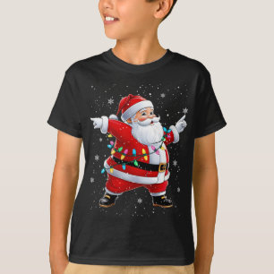 Womens Dabbing Santa Xmas Dancing Girls Boys Kids  T-Shirt