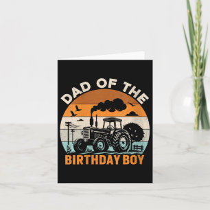 Womens Dad Of The Birthday Boy Tractors Farm Lifes Card