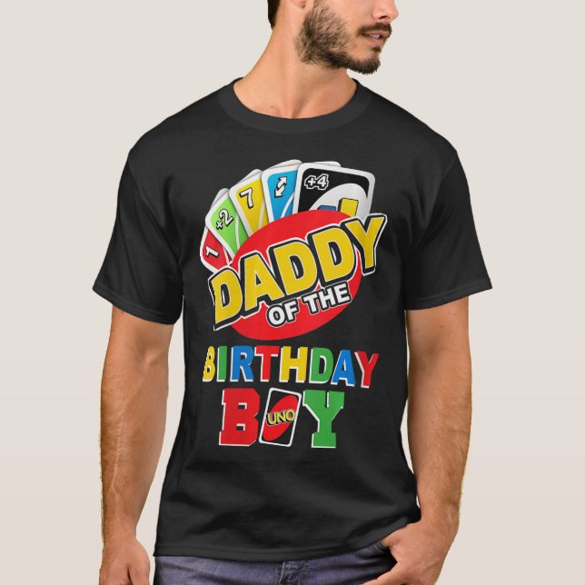 Womens Daddy of the Birthday Boy Shirt Uno Dad Pap (Front)