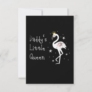 Womens Daddys Little Queen Cute Flamingo RSVP Card