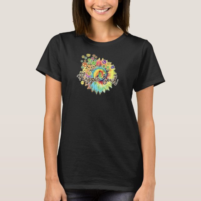 Womens Daisy Peace Sign Flower T-Shirt (Front)