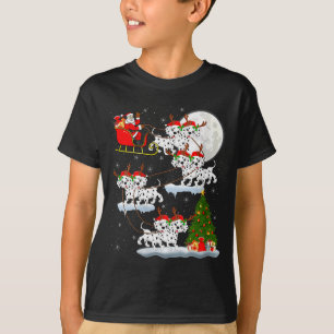 Womens Dalmatian Dog Santa Sleigh Flying Funny Mag T-Shirt