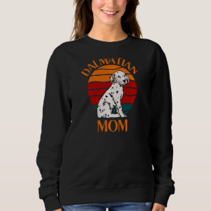 Womens Dalmatian Mom Vintage Retro Dog Mama  Pet M Sweatshirt