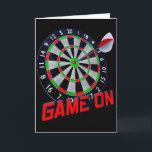 Womens Dartboard Game On - Red And Green V-neck  Card<br><div class="desc">Womens Dartboard Game On - Red And Green V-neck</div>