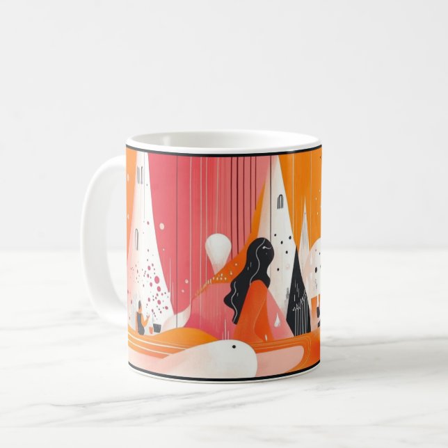 Women's Day, combining elements of minimalism.  Coffee Mug (Front Left)