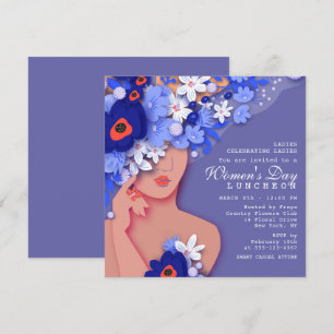 Women's Day Luncheon Modern Girly Floral Invitation