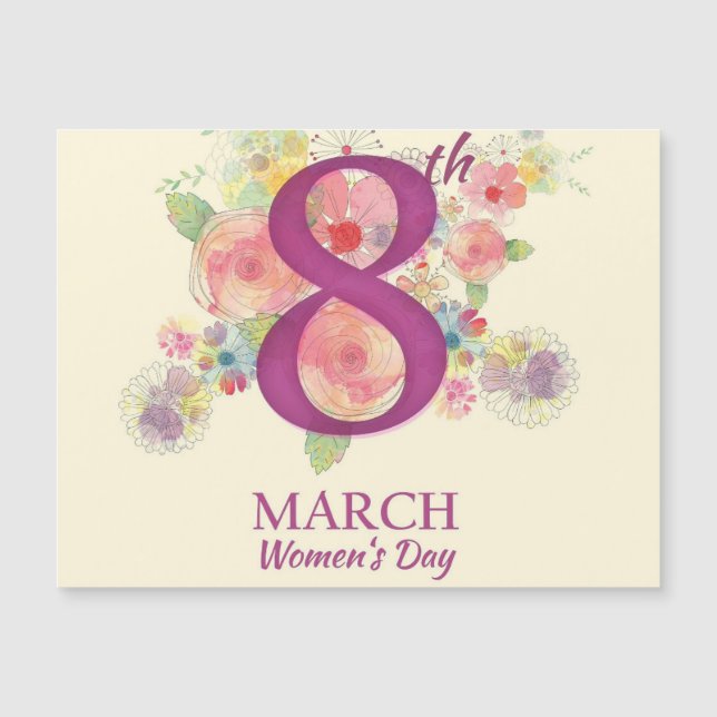 Women's Day March 8th  Magnetic Card (Front)