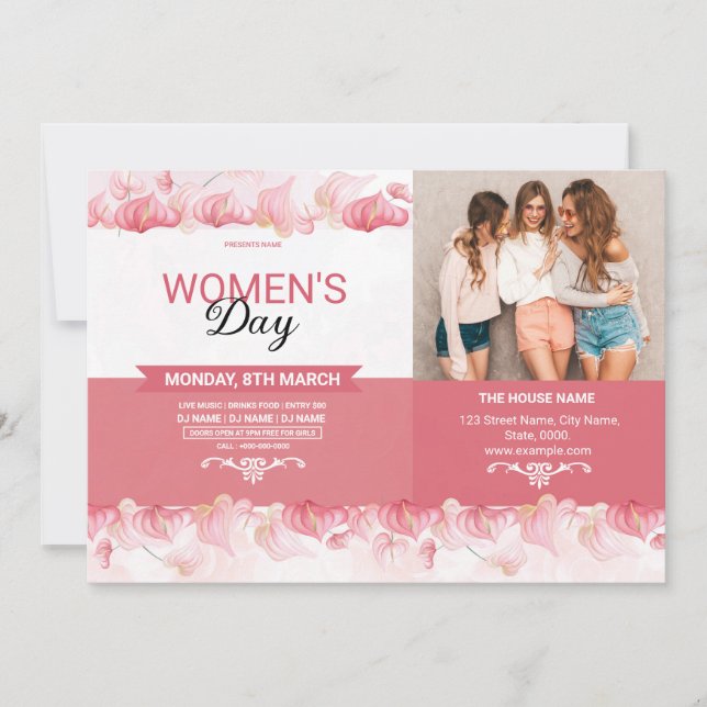 Women's Day Party Invitation Flyer Template (Front)