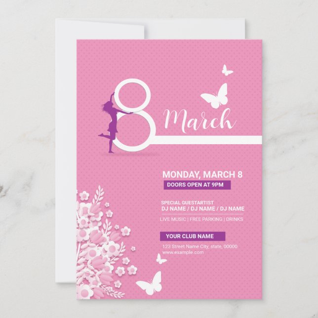 Women's Day Party Invitation Template (Front)