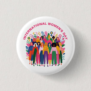 Women's Day Unity March 8th 1 Inch Round Button