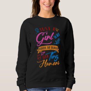Womens Daycare Provider Who Loves To Teach Her Tin Sweatshirt