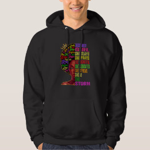 Womens December Girl She Slays & Prays December B Hoodie