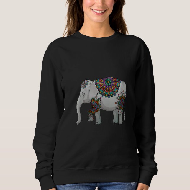 Womens Decorative Elephant Sweatshirt (Front)