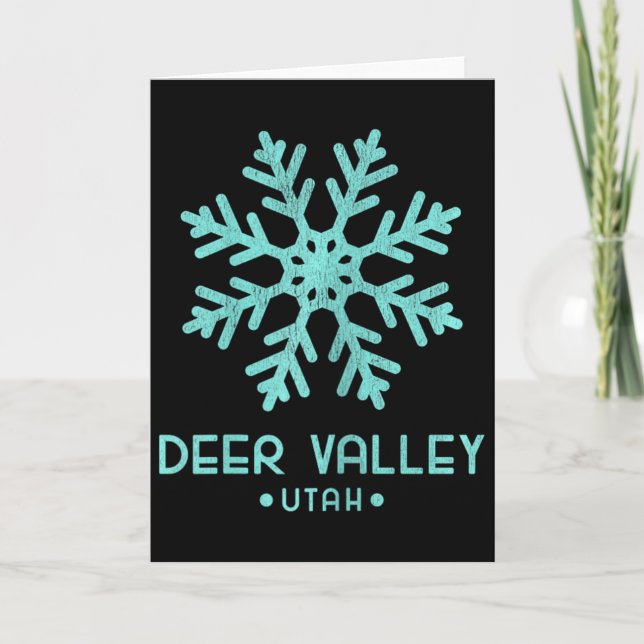 Womens Deer Valley Utah Skiing  Card (Front)