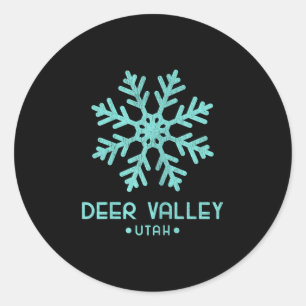 Womens Deer Valley Utah Skiing  Classic Round Sticker