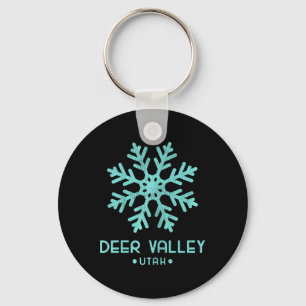 Womens Deer Valley Utah Skiing Keychain